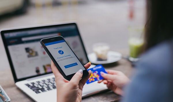 A customer completing a digital service request