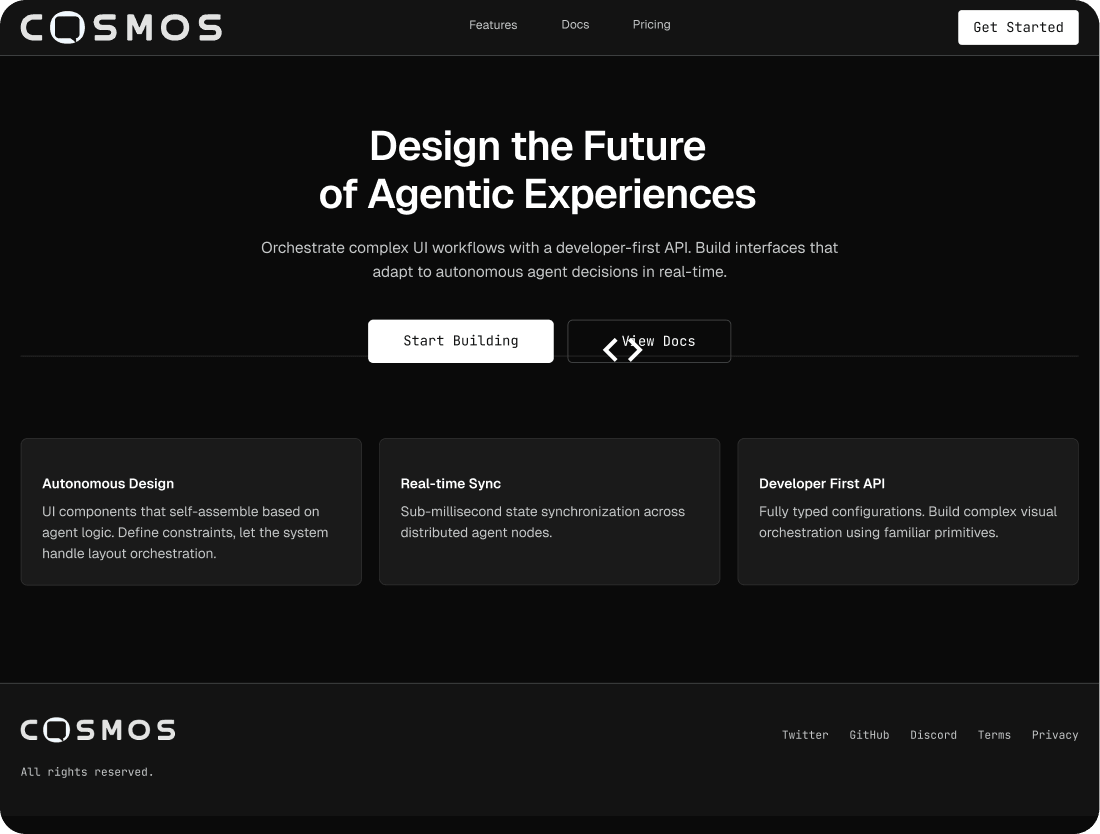 COSMOS inside a website